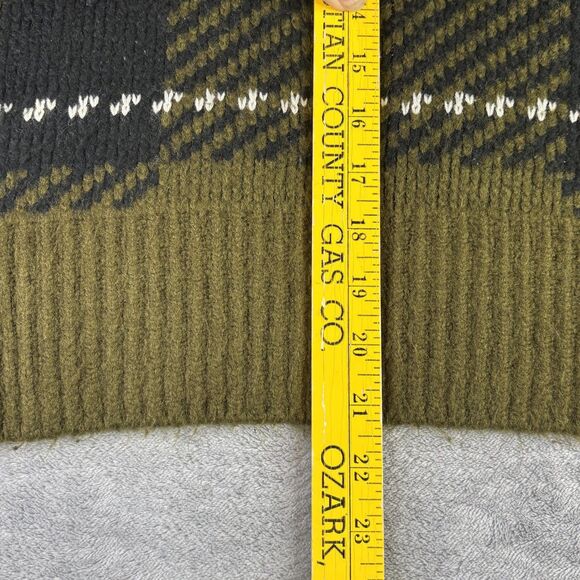 Arizona Jean Co Sweater Womens XL XXL Green Black Plaid Mock Neck Cropped Knit - Picture 6 of 13